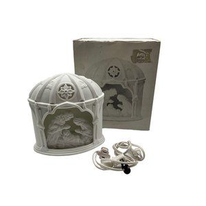Dept 56 White Silhoutte Lighted Nativity In original Sleeve with Lightcord Bulb